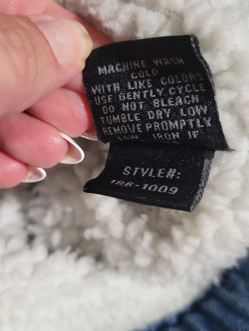 Joujou Premium Outerwear Blue Denim Faux Fur Lined Jacket Size L Retro Pockets - Picture 15 of 15